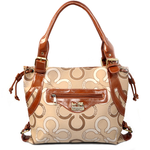 Coach Waverly Big C Large Khaki Totes EJF | Women - Click Image to Close